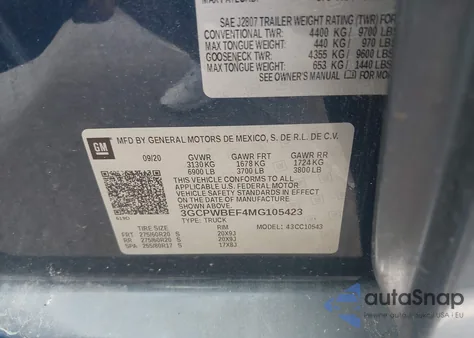 2021 Chevrolet Silverado 1500 2Wd Short Bed Custom из США, поврежденный, VIN 3GCPWBEF4MG105423